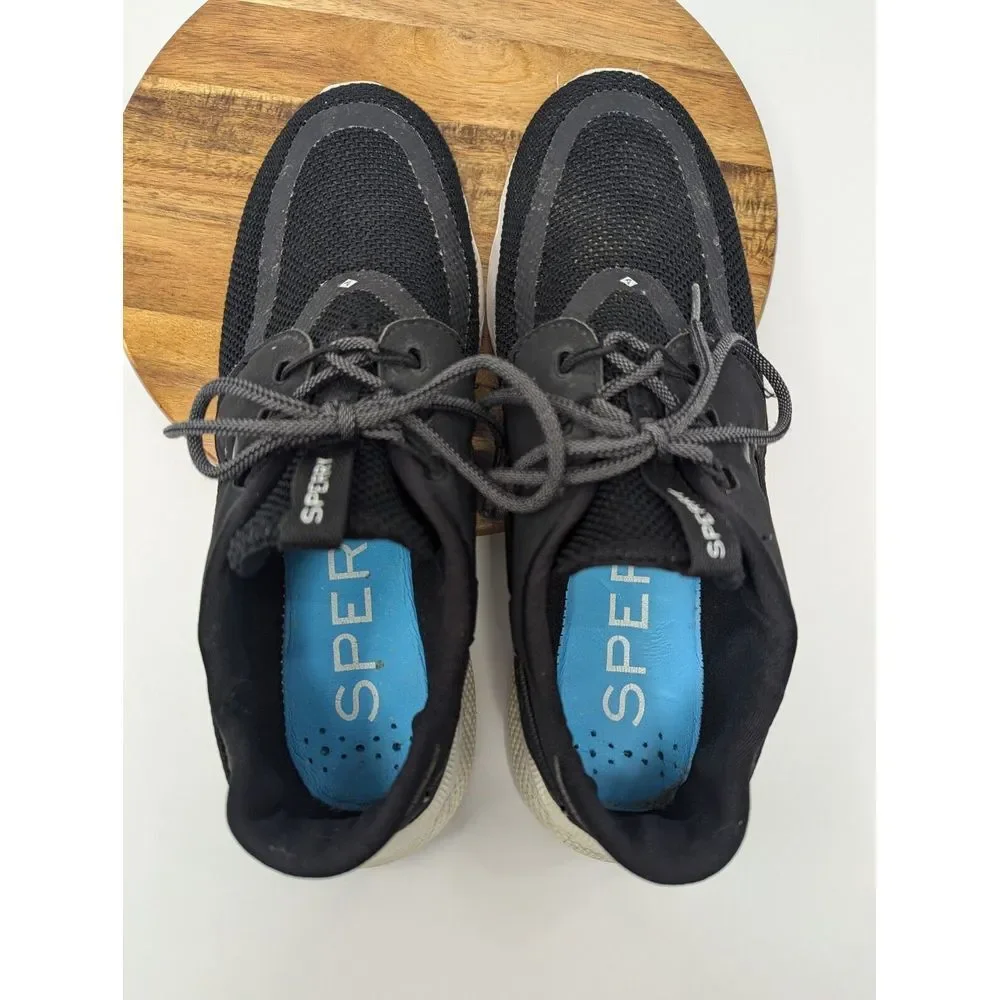 Sperry Fathom Mens Size 9 Top Sider 7 Seas 3-Eye Water Boat Shoes Sneakers Black